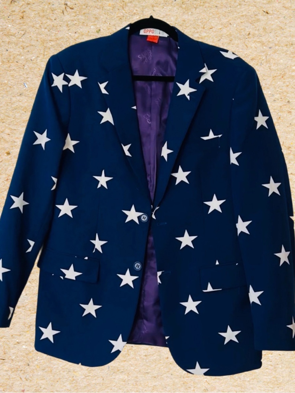 Oppo Navy Blazer with White Star Print